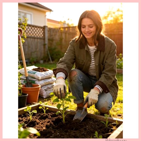 Oversized Cotton Barn Jacket with Corduroy Collar, Utility Pockets, Vintage - Picture 6 of 7